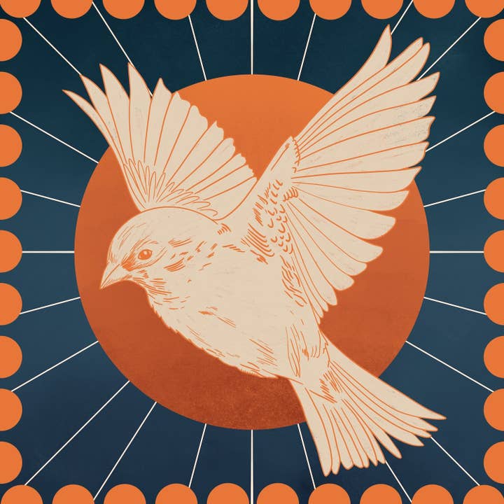 Hope Collection: Flying Bird with Wings Stamp Art Print for wholesale by Brittany Bouyer