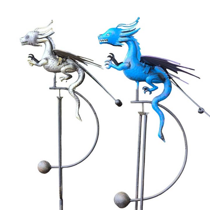 Metal Flying dragon Garden Rocke for wholesale by Artisan Metal Art INC