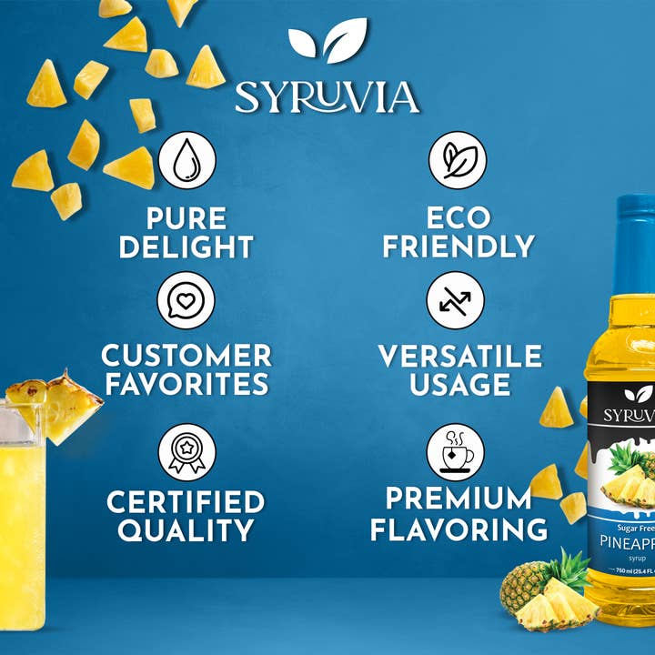 Syruvia - Wholesale Cocktail Mix/Syrup - Sugar-Free Pineapple Syrup