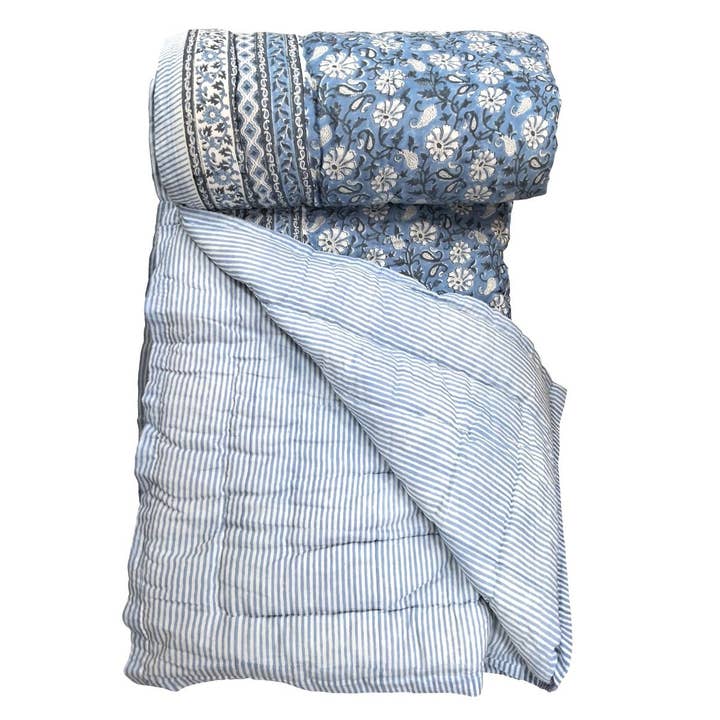 Status Collections - Wholesale Quilt - Reversible Cotton Filled Block-Print Quilt 220x270cm