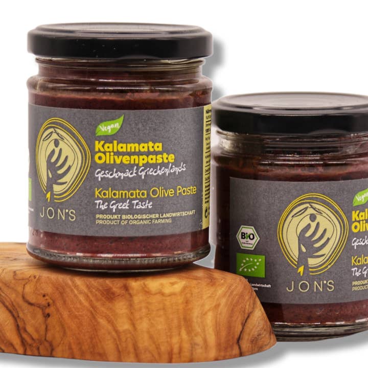 JON'S OILIVE - Wholesale Tapenade - KALAMATA ORGANIC OLIVE PASTE 180g GR-BIO-030
