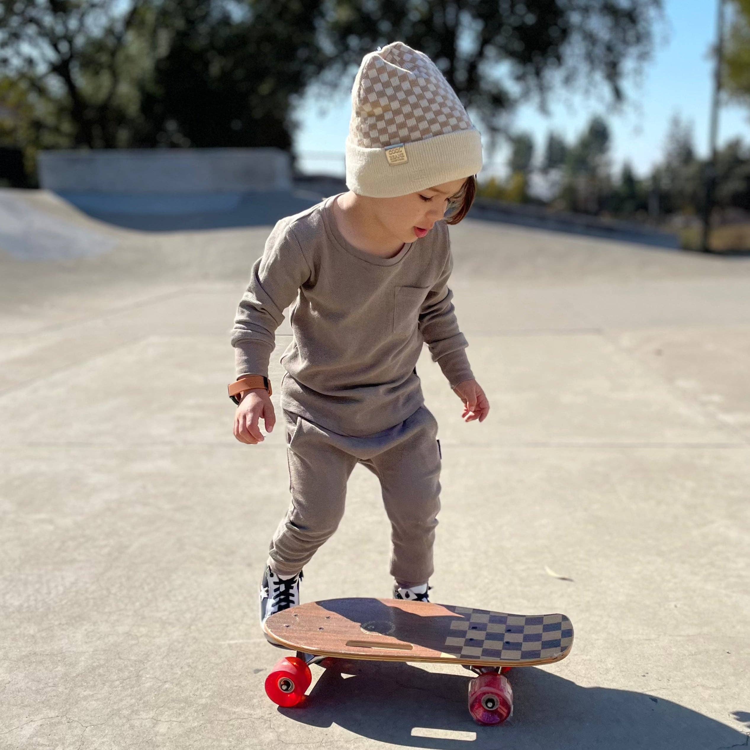 Cool Beanz - Wholesale Beanie - Women's - Check Yourself Reversible Beanie - Beige10