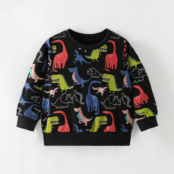 Felpa con cappuccio stile western con motivo a stampa dinosauro per bambino. per la vendita all'ingrosso da parte di MyKids-USA®