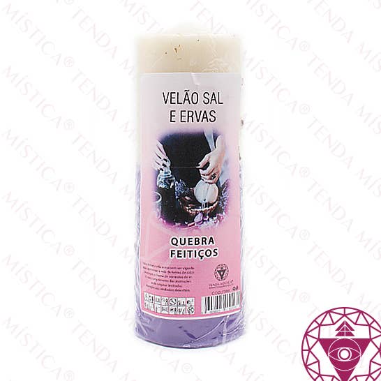 Salt and Herb Spell-Breaking Candle for wholesale by Tenda Mística
