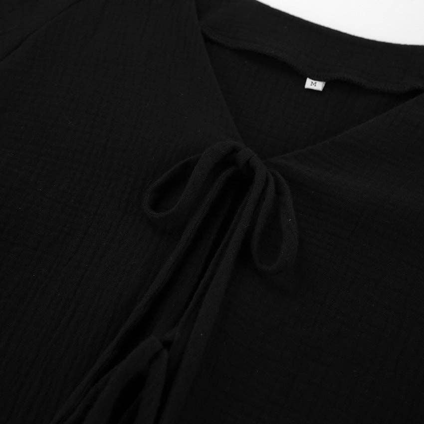 Marayn – wholesale Top & short set (NOT loungewear) – Women’s – French Autumn Chic Bubble Sleeve Top  Shorts Set20