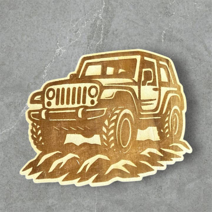 Magnete in Legno Jeep per la vendita all'ingrosso da parte di Daisy Ridge