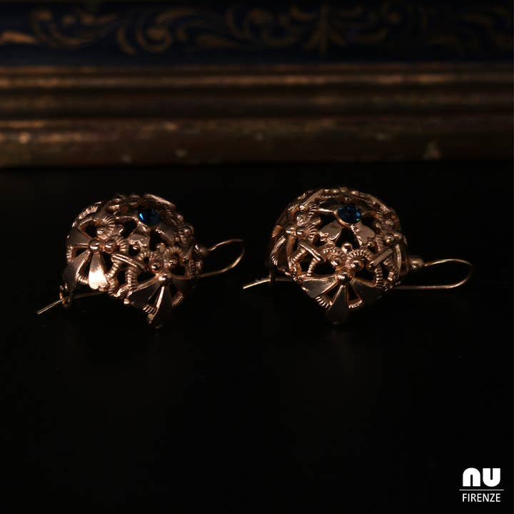 Sprankelende vergulde handgemaakte kristaldruppel oorbellen Florenc voor wholesale door NU FIRENZE