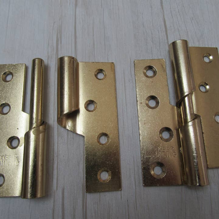 4'' Door Butt Hinges Polished Brass (Left Hand) for wholesale by IronmongeryWorld