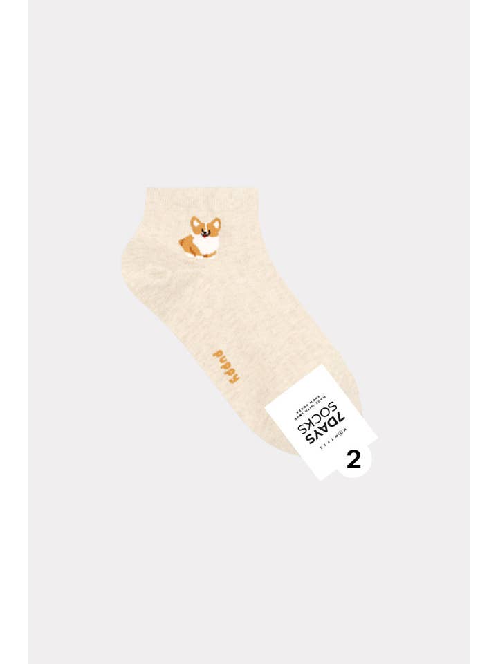7DAYSSOCKS - Wholesale Socks - Women's - Women's Crew Puppy Friends Socks - Made in Korea1
