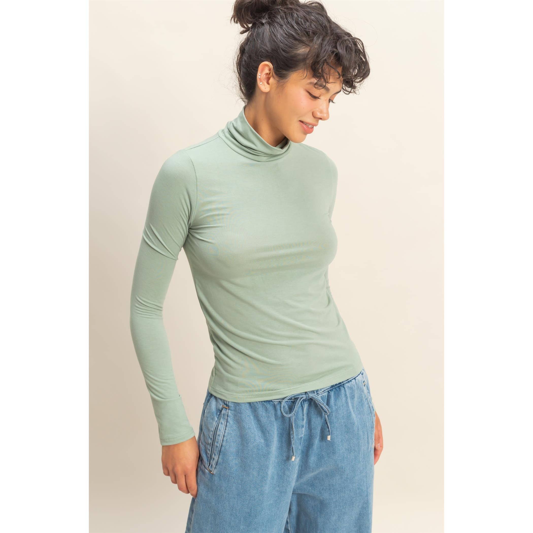 Double Zero - Wholesale Knit Top - Women's - Turtleneck Long Sleeve Fitted Top11