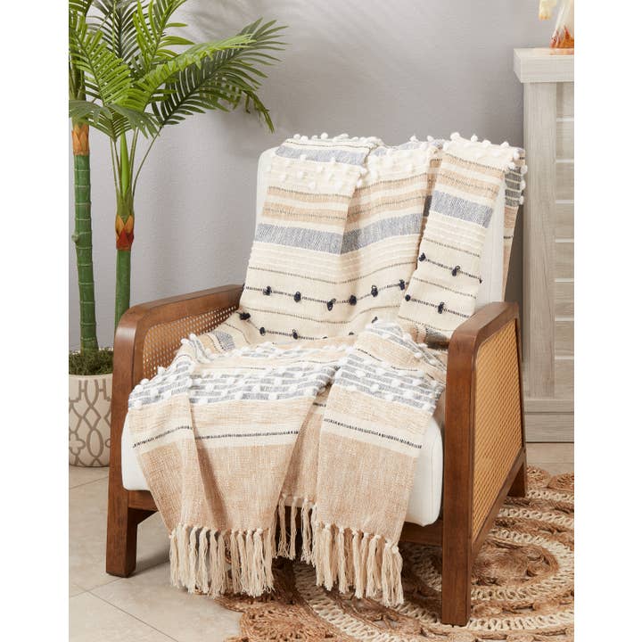 Multi Woven Stripe Sensation Throw Blanket for wholesale on Faire
