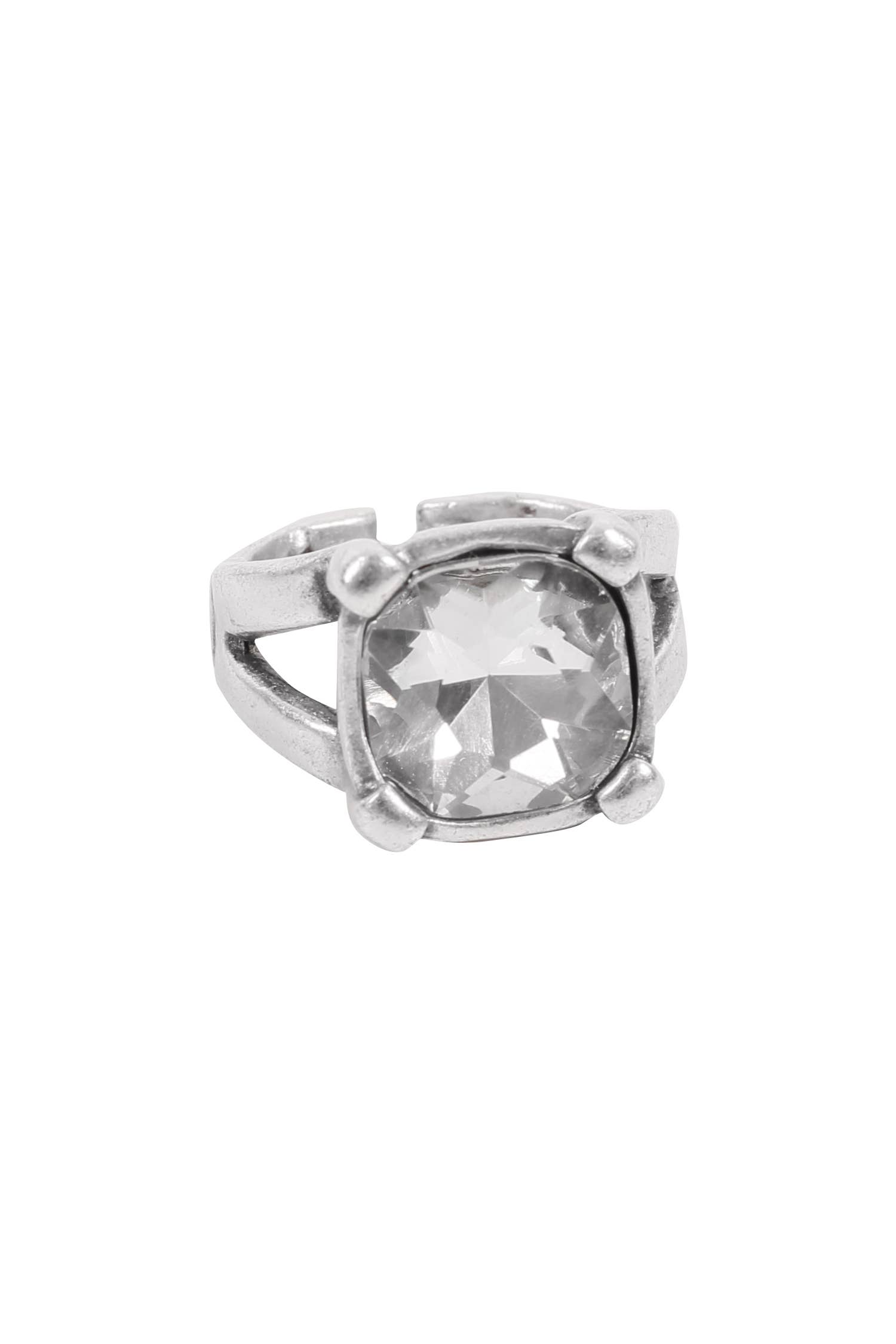 Chanour - Wholesale Ring met een steen/solitaire ring - Handgemaakte koperen kristallen ring - 6830