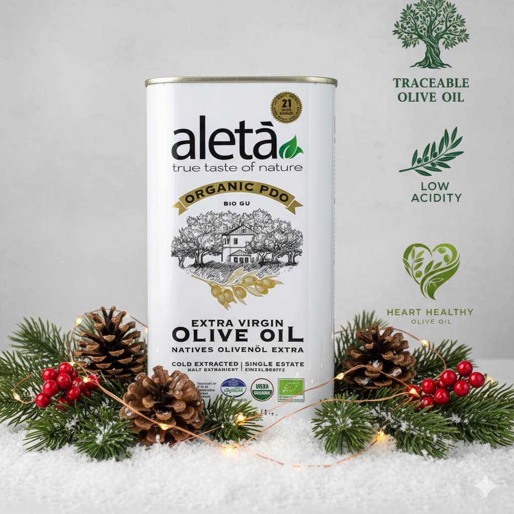 ELLORA FARMS - Wholesale Olive Oil - Aleta Organic Single Estate PDO Extra Virgin Olive Oil, 1 LT4