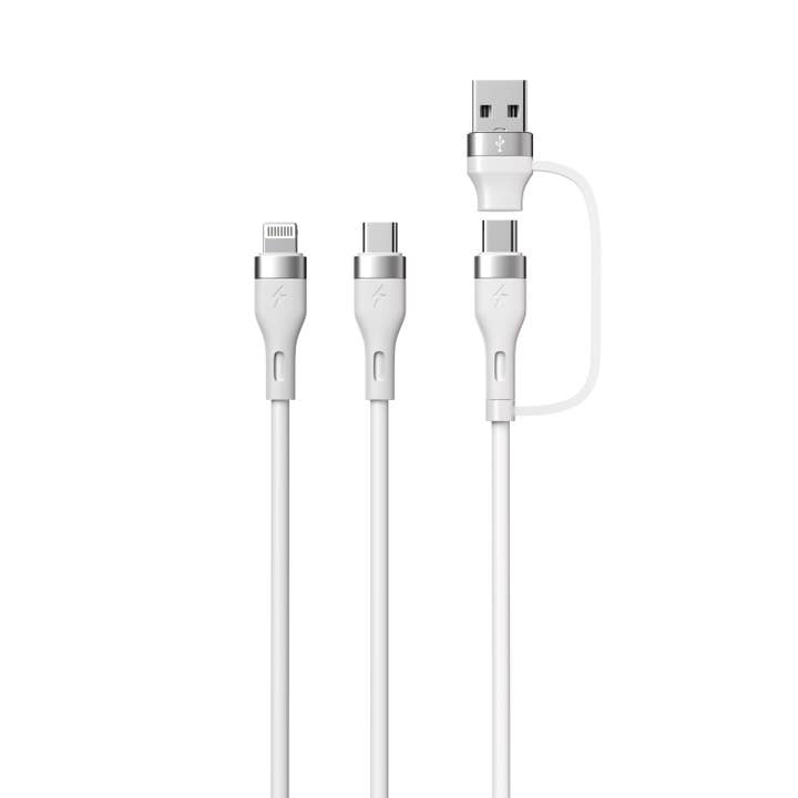 LAX Gadgets - Wholesale Charging Cable - 4-in-1 USB-A/USB-C to USB-C and Iphone Cables-Retail Pack9