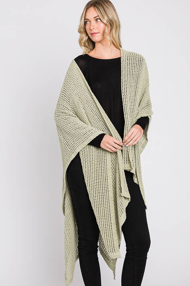 Hana - Wholesale Cardigan - Dames - Solid Chenille Crochet Ruana25