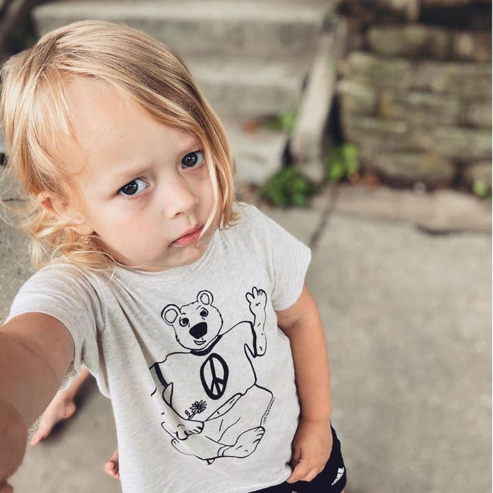 The Sly Violet - Vente T-shirt sérigraphié – enfant - T-shirt Hipster Woodland - Épicéa l'ours5