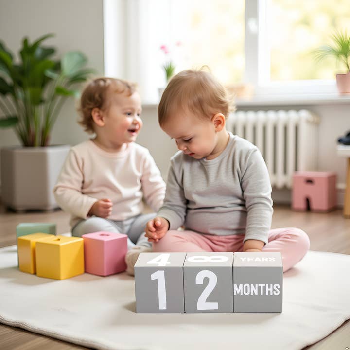 Kate & Milo - Wholesale Milestone Age Block - Kids & Baby - Wooden Milestone Age Blocks Photo Prop4