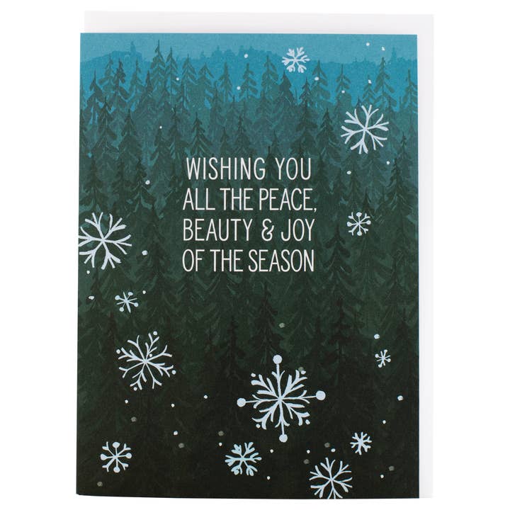 Pine Forest Holiday Card for wholesale by Smudge Ink
