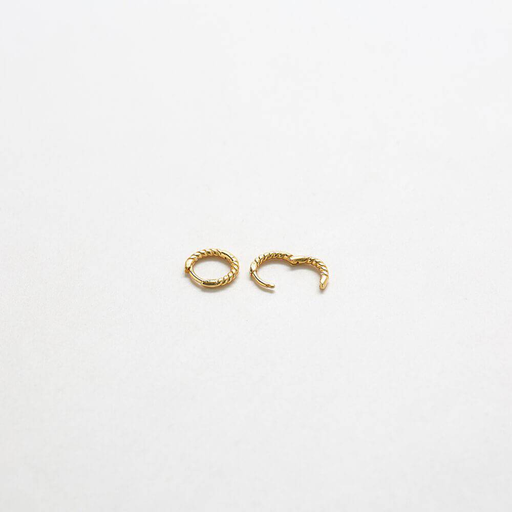 Admiral Row Jewelry - Wholesale Huggie Earrings - Mini Gold Vermeil Rope Twist Huggies - Spring 20262