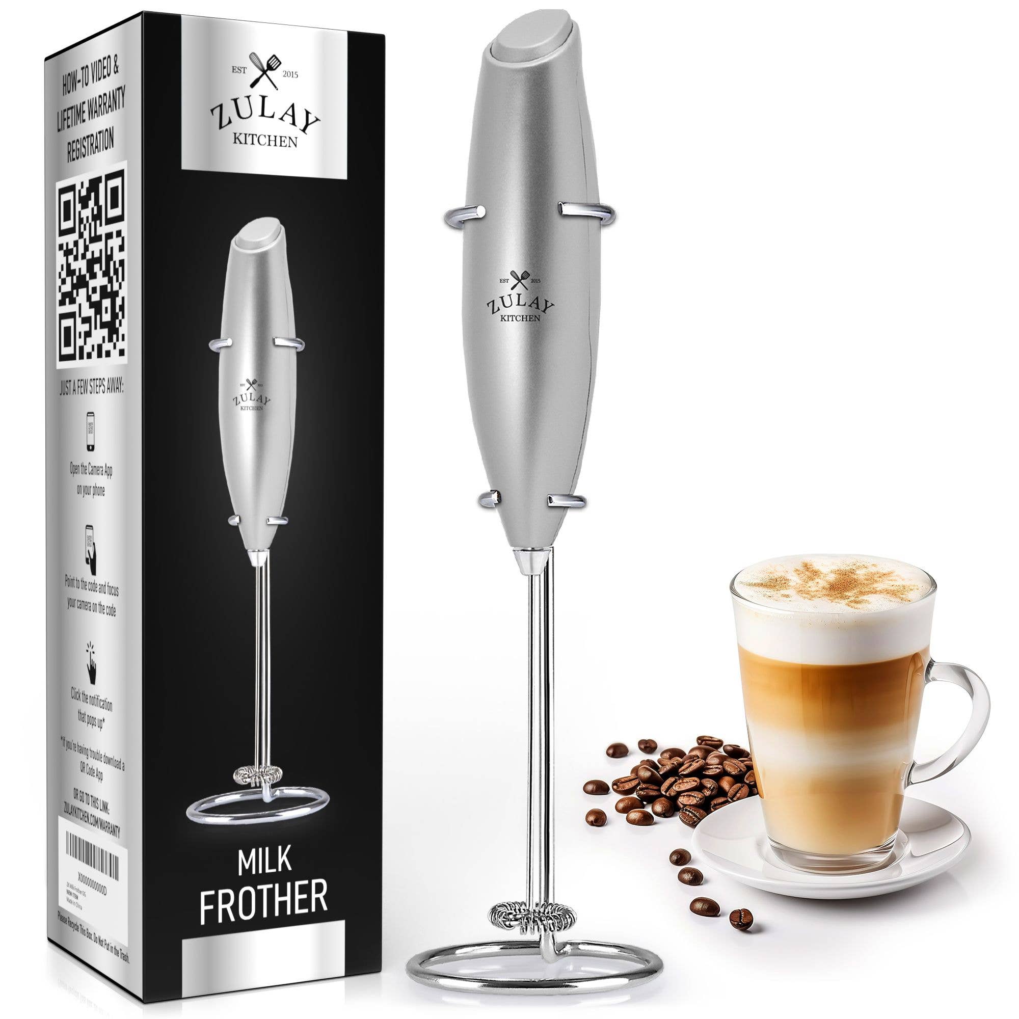 Zulay Kitchen - Wholesale Kitchen Tool/Gadget - Powerful Handheld Milk Frother - With Stand18