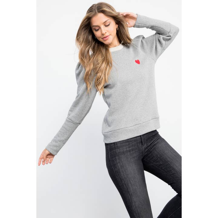 GRAY Bishop Sleeve Knit Sweater for wholesale on Faire