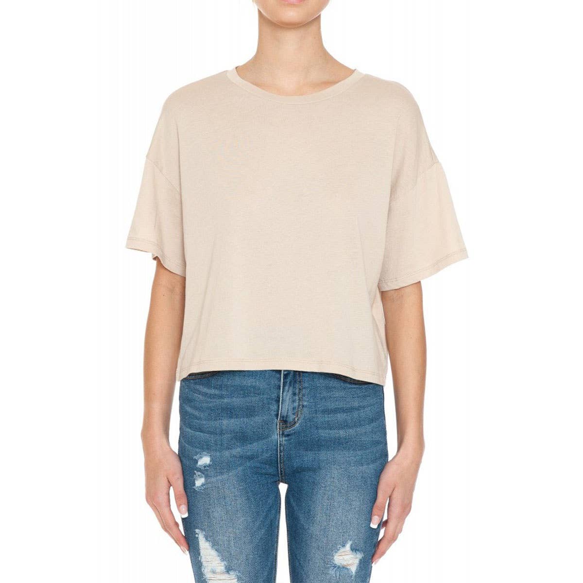 Timeless - Wholesale T-Shirt - Women's - ROUND NECK SHORT SLEEVES OVERSIZED CROP TOP10