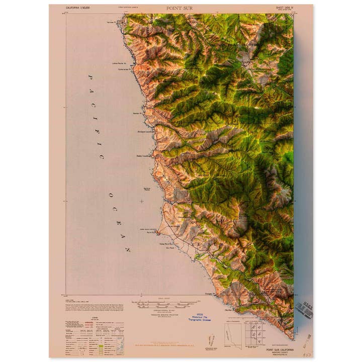 Point Sur, California for wholesale by Scott Reinhard Maps