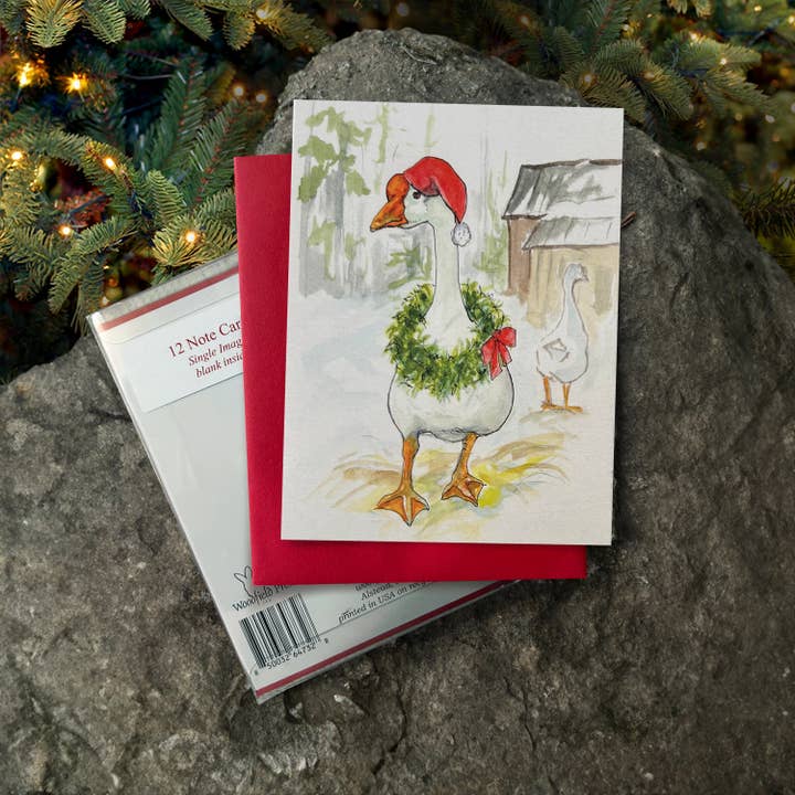 17103B Christmas Goose Notecard Boxed Set for wholesale by Woodfield Press
