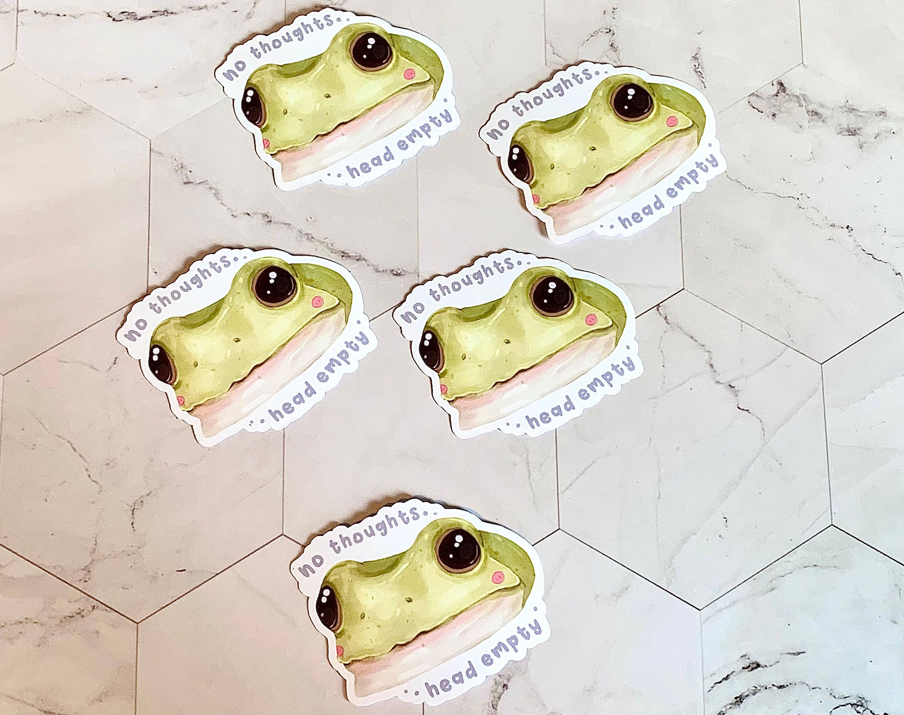 BubblesArtCraft - Wholesale Sticker - Frog Meme Sticker | No Thoughts Head Empty | Frog Sticker5