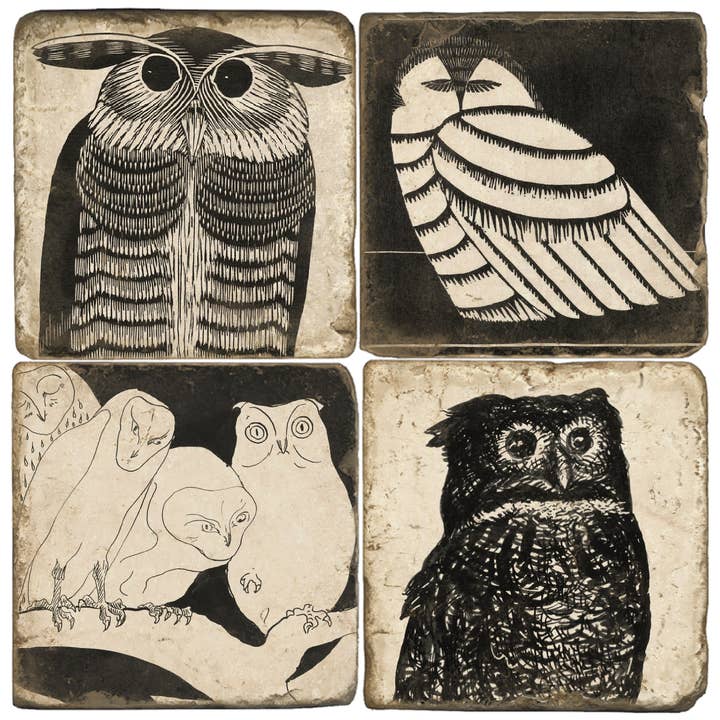 Nocturnal - Ensemble de sous-verres en marbre roulé/4 pour la vente par Studio Vertu