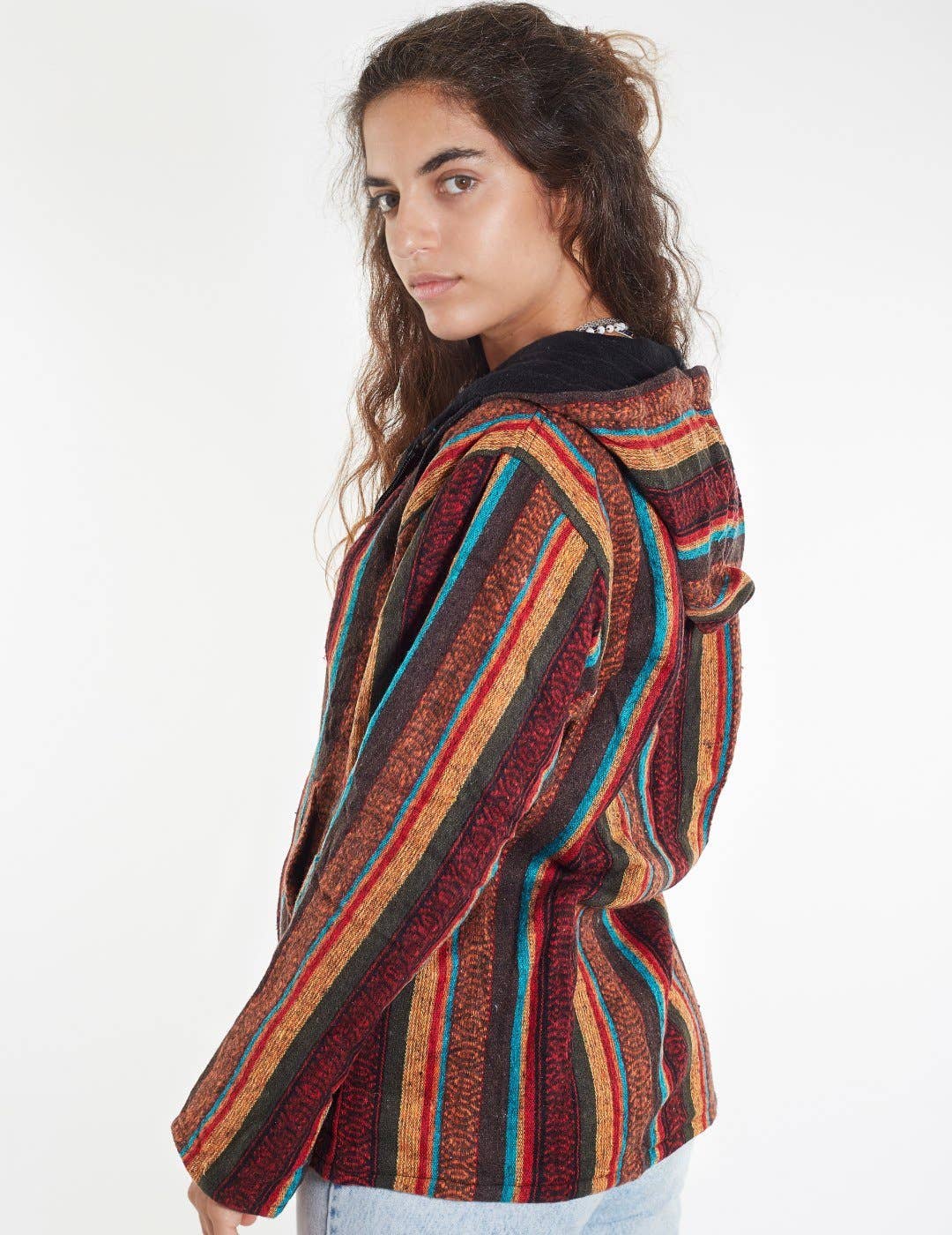 HimaOriginals - Wholesale Fleece - Women's - Orange Blue Earth Hippie Gheri Polar Fleece Jacket1