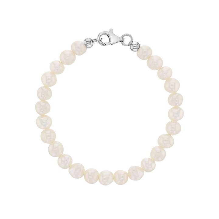 4.5-6.5" Cultured Pearl Strand Girl Bracelet Sterling Silver for wholesale by In Season Jewelry