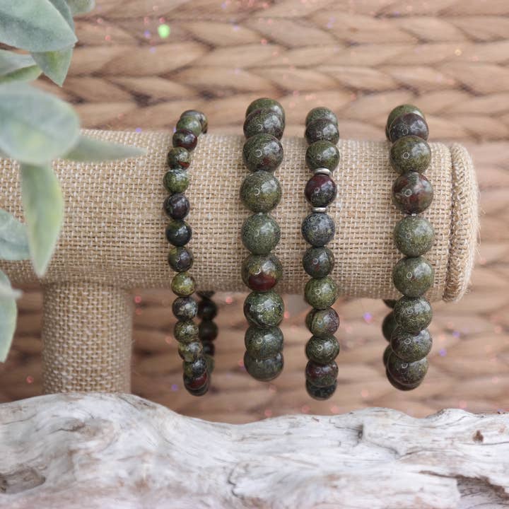 Bracelete Dragon Blood Jasper Healing Gemstone Pack de 3 por atacado de Love and Grace