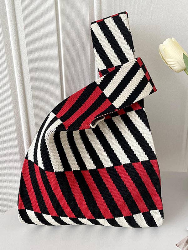 UZ Wholesale Store - Wholesale Tote Bag - Women's - Striped Woven Handbag - Leisure Fashion Suitable4