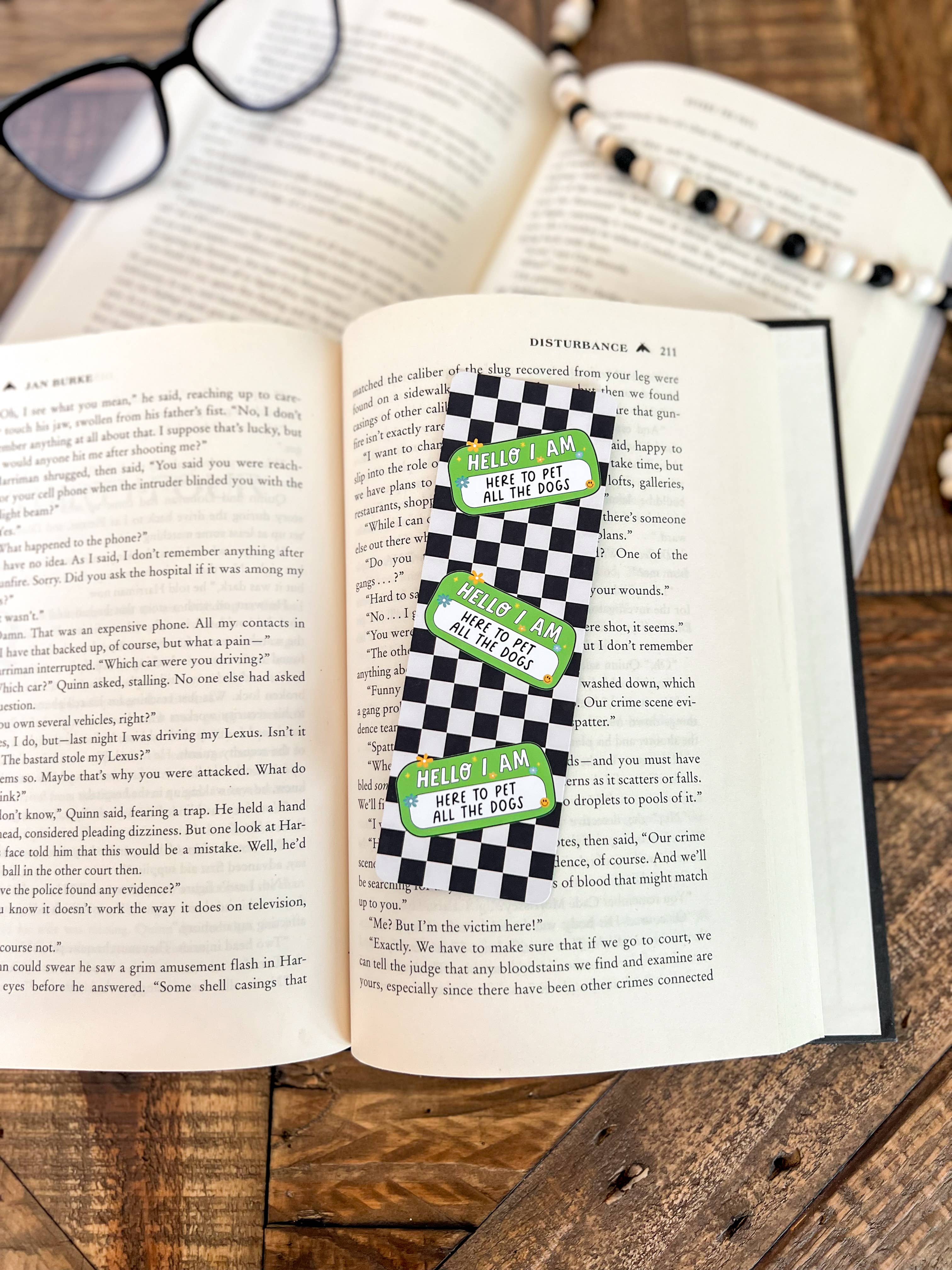 Little Turkey Shoppe - Wholesale Bookmark - Pet All the Dogs Bookmark, Checkered2