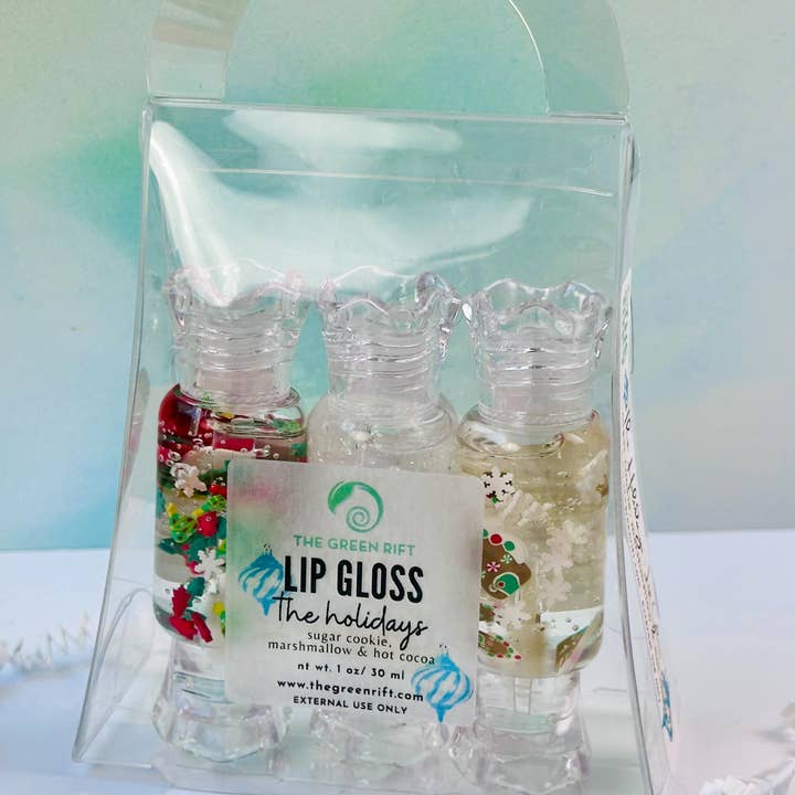 The Green Rift - Wholesale Lip Gloss - The Holidays Lip Gloss Trio Set