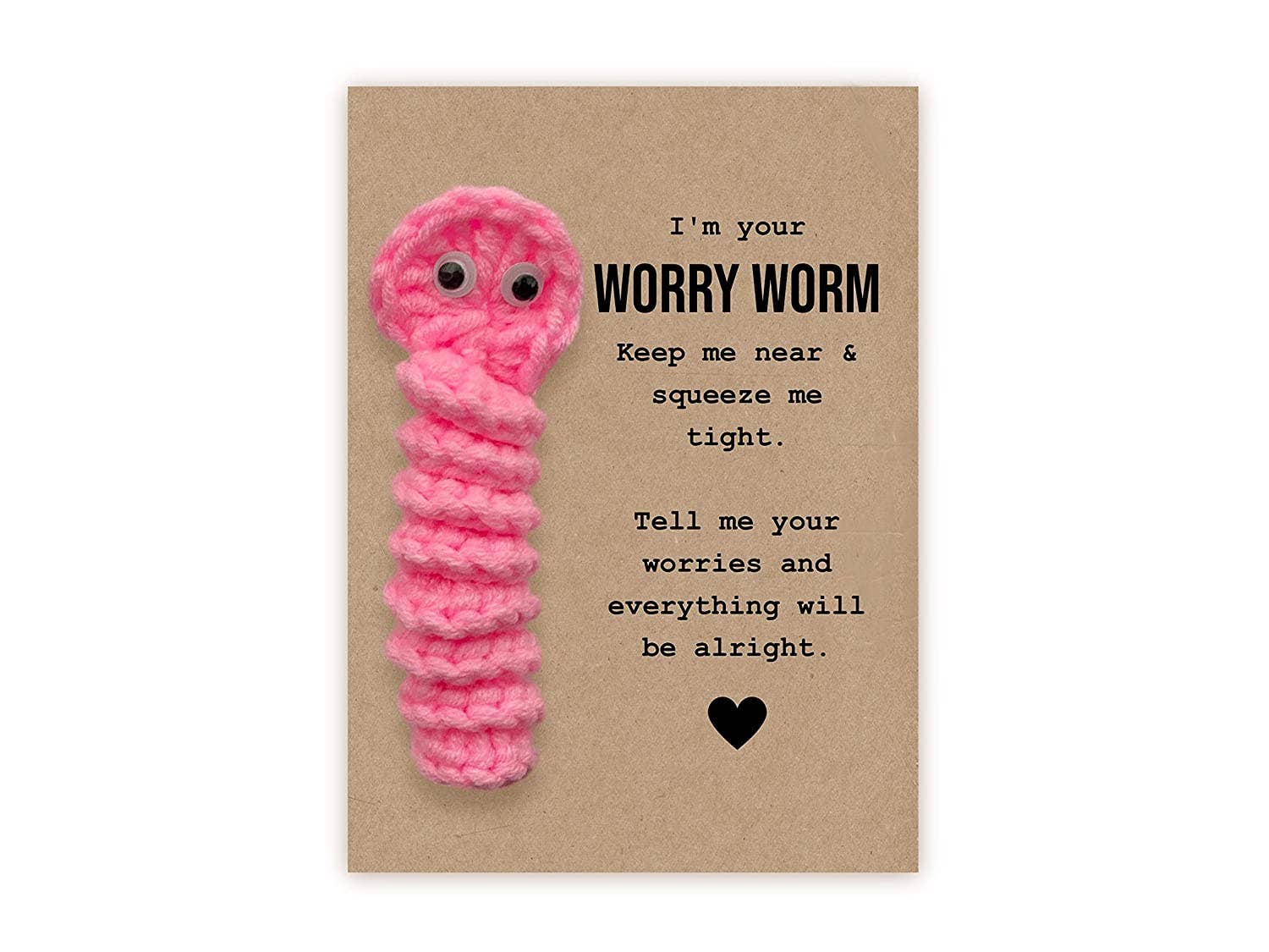 Fifi's Handcrafted – wholesale Thinking of you card – Worry Worm, Mental Health, Positivity Gift, Thinking of You,3