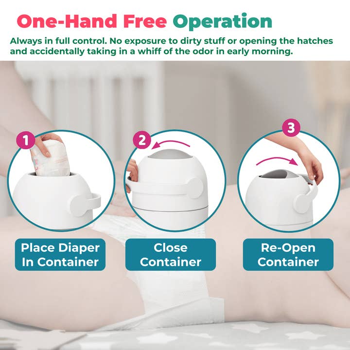 SHEERUN - Wholesale Diaper Caddy - Baby - Magic Diaper Pail, Patent Odor-Stop System, Use Regular Bags