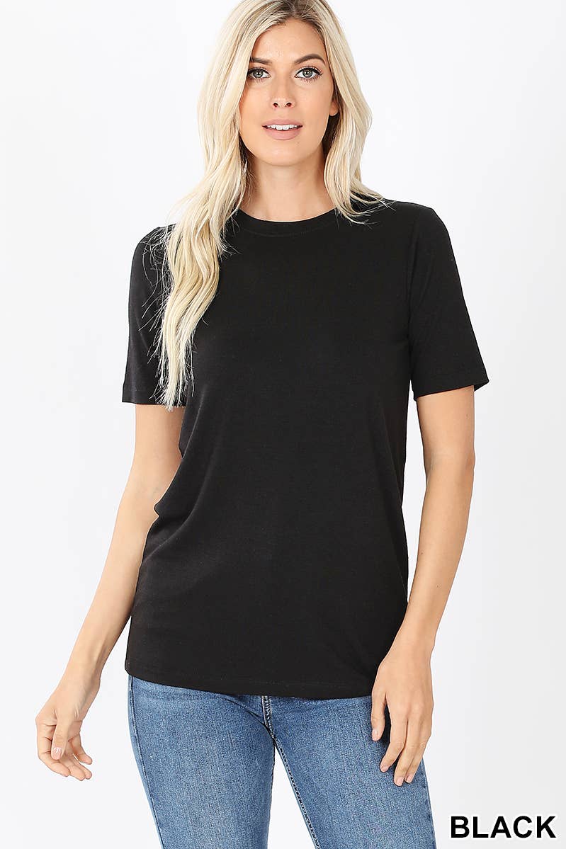 NEGRO-87083 .._ Camiseta de Manga Corta de Rayón de venta al por mayor en Faire10