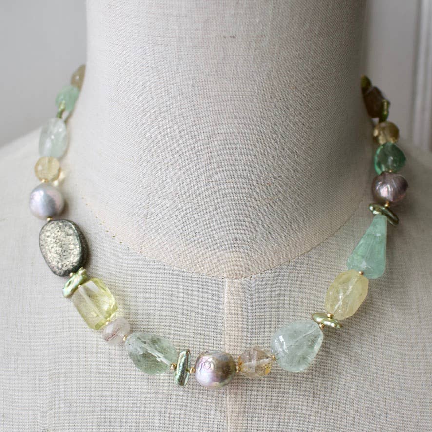 a.v. max - Wholesale Kralen/parelketting - Gefacetteerde Echte Klomp Ketting|9 kleuren20