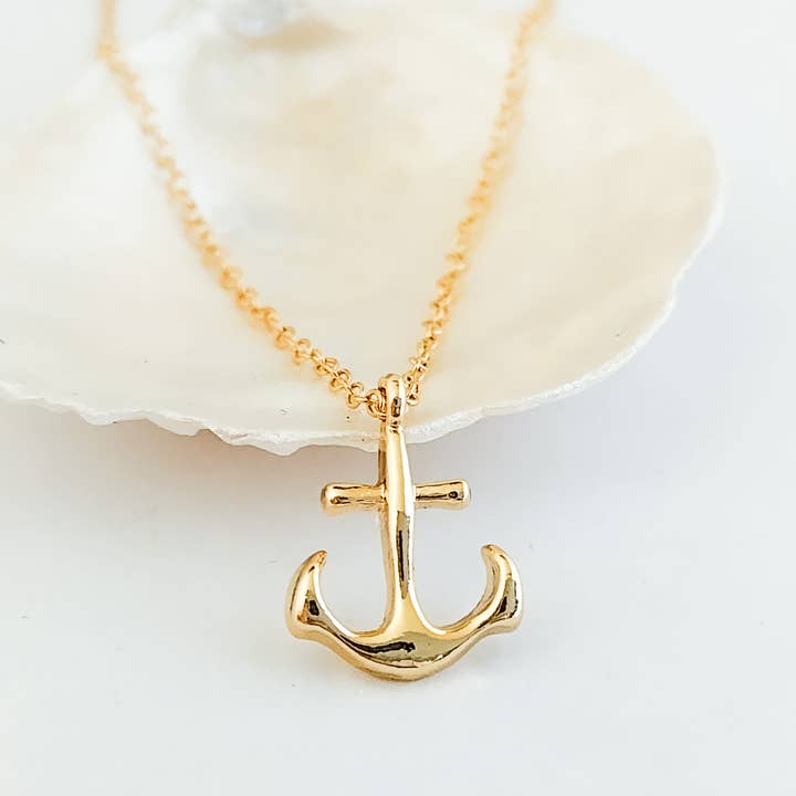Piccadilly Pendants - Wholesale Pendant/Charm Necklace - Petite Anchor Necklace, Gold or Silver