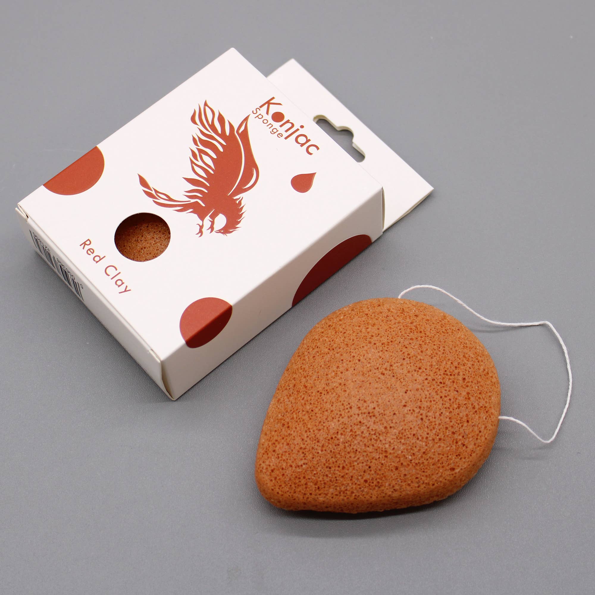 Ancient Wisdom – wholesale Bath pouf/sponge – Teardrop Konjac Sponge - Red Clay - Rejuvenating1
