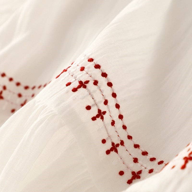 UZ Wholesale Store - Wholesale Dress - Women's - Cotton Linen Embroidered Dress Loose Large Swing Round Neck3