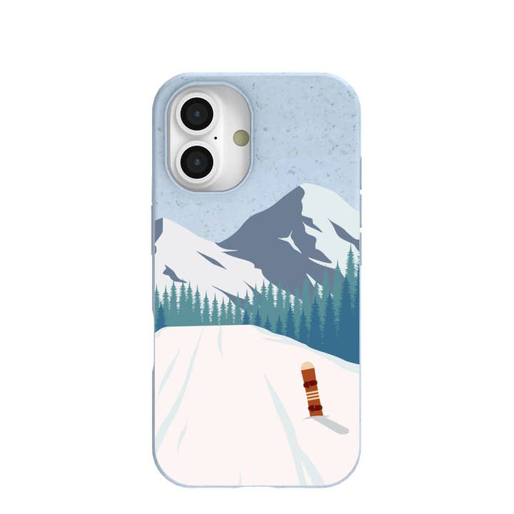 Powder Blue Shredding Peaks iPhone 16 Case for wholesale by Open Mind Developments Corporation