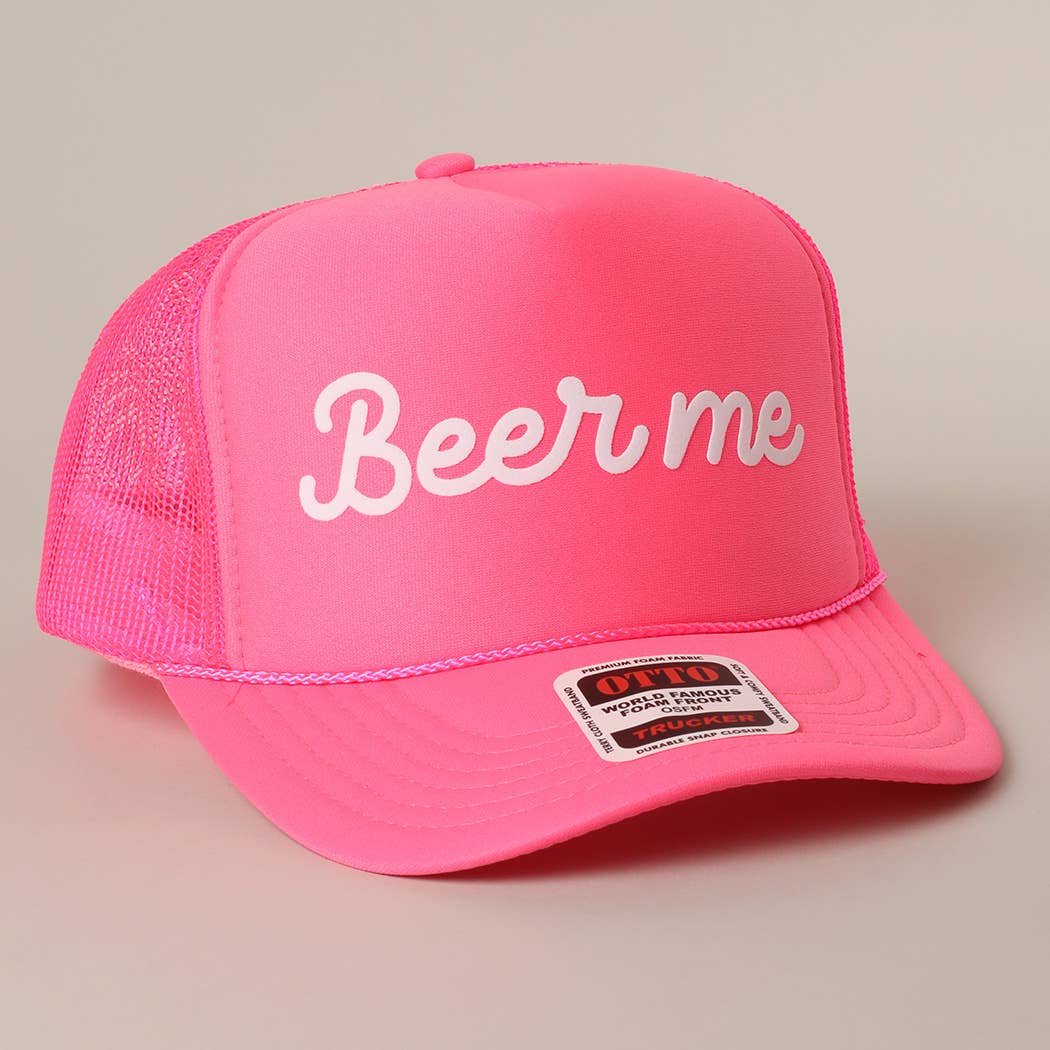 Fashion City – Engroshandel Trucker hat - Unisex – Øl Mig Tekst Printet Mesh Ryg Skum Trucker Kasket13