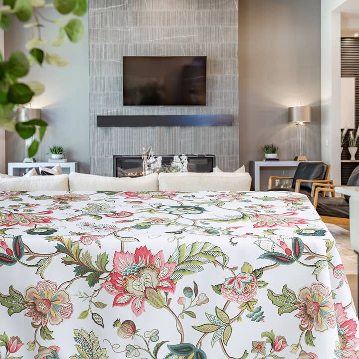 Brissac - Rose - 100% Polyester Tablecloth for wholesale by Texstyles Deco Inc.
