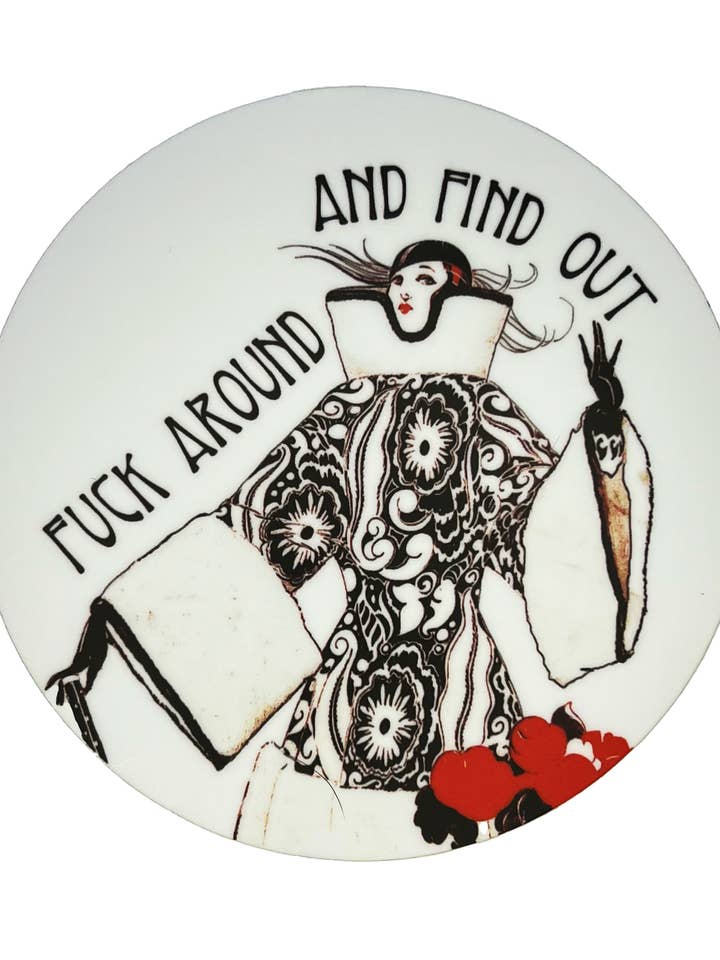 Find Out Art Deco Vinyl Sticker 4 in for wholesale by The Twentieth