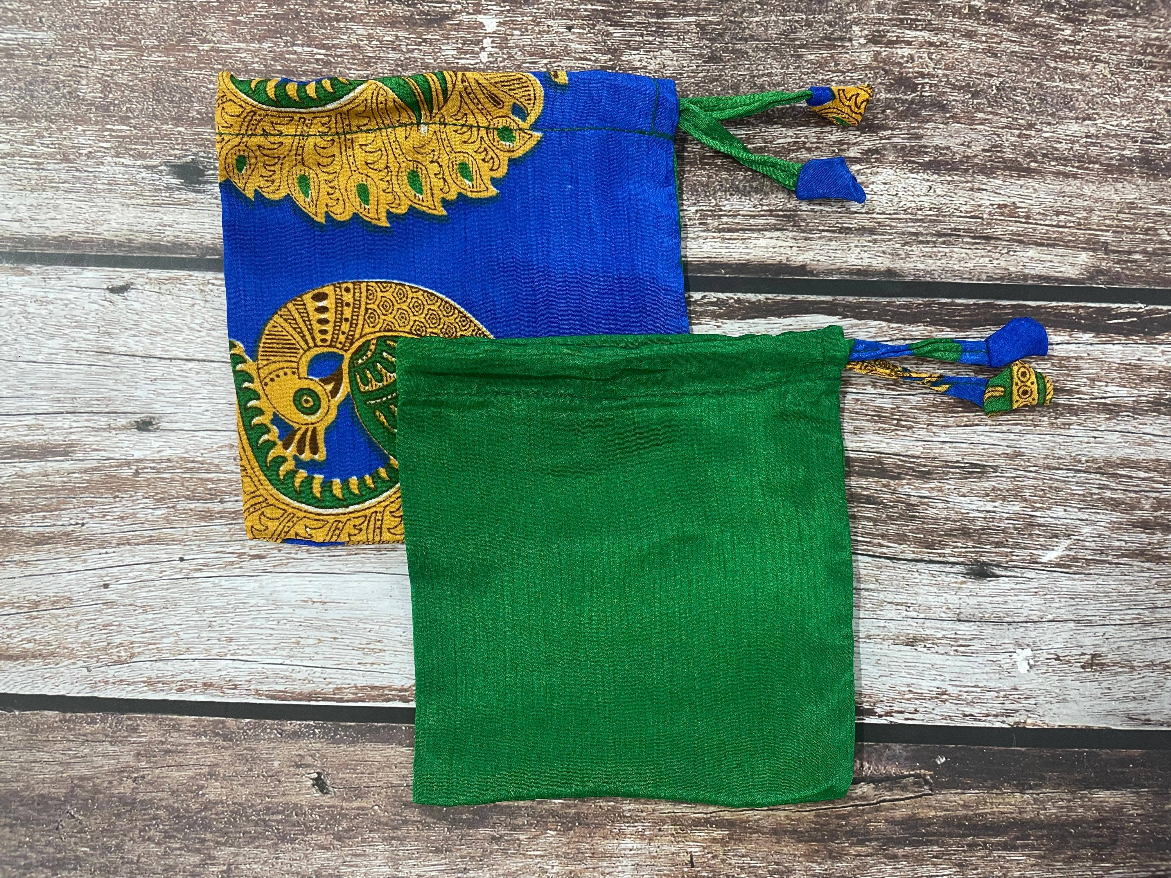 House of Kraft Jewelry & Accessories - Wholesale Gift Bag Set/Pack - Gift Pouches | Upcycled Silk Pouch | Pack Silk Gift Pouch36