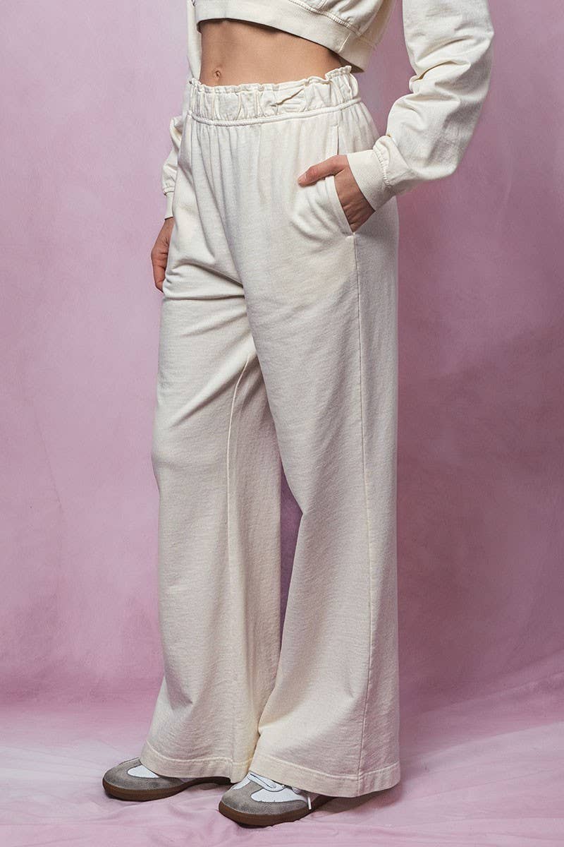 Urban Daizy - Wholesale Lounge Sweatpants/Joggers - Women's - Mineral Wash Wide Leg Elastic Waist Casual Sweatpants18