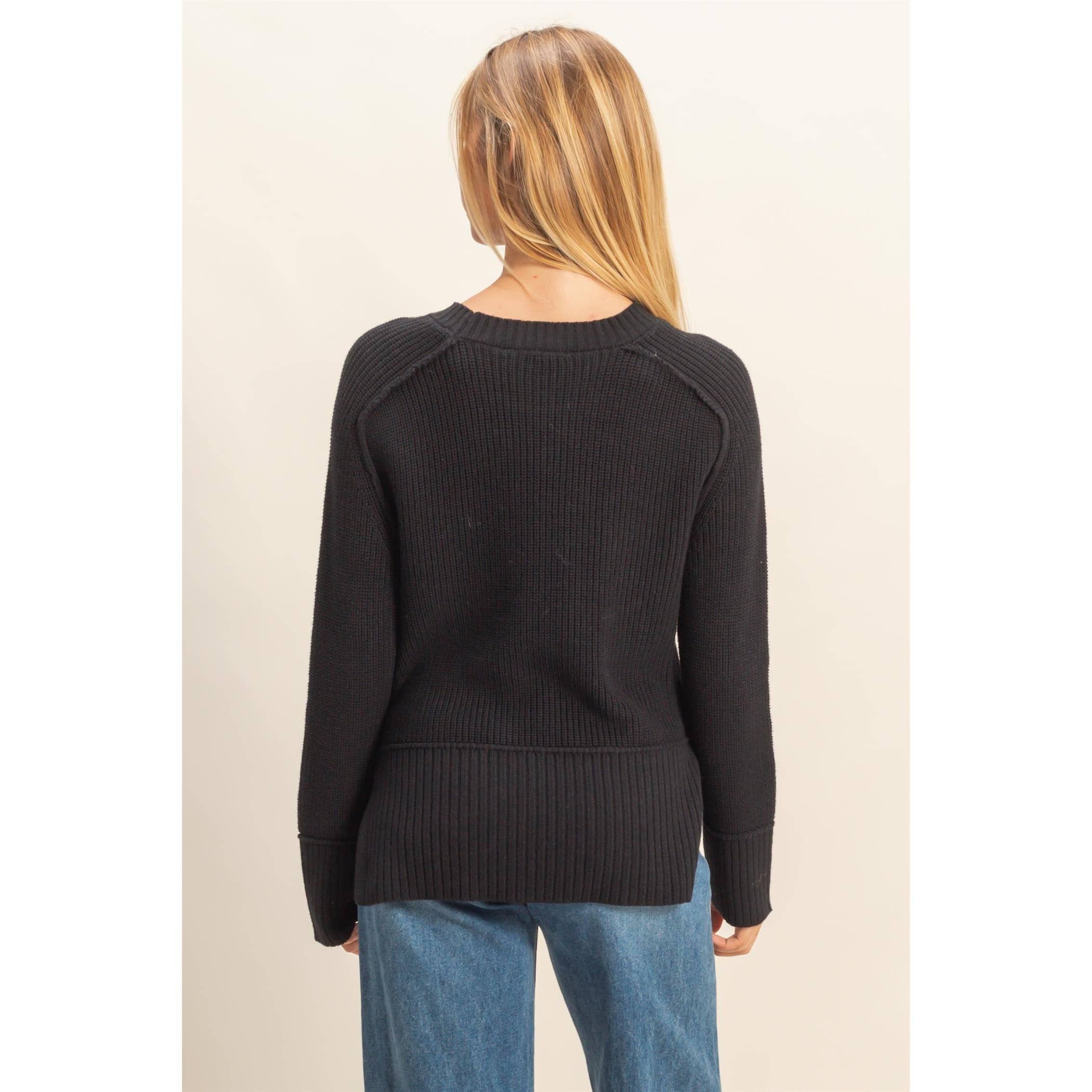 HYFVE - Wholesale Knit Sweater - Women's - Raglan Long Sleeve Side Slit Sweater18